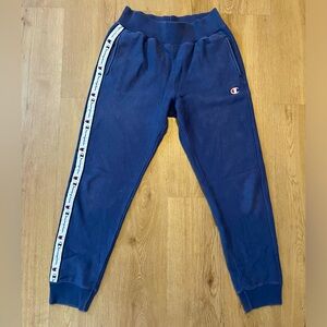 Champion Reverse Weave Blue Logo Sweatpants